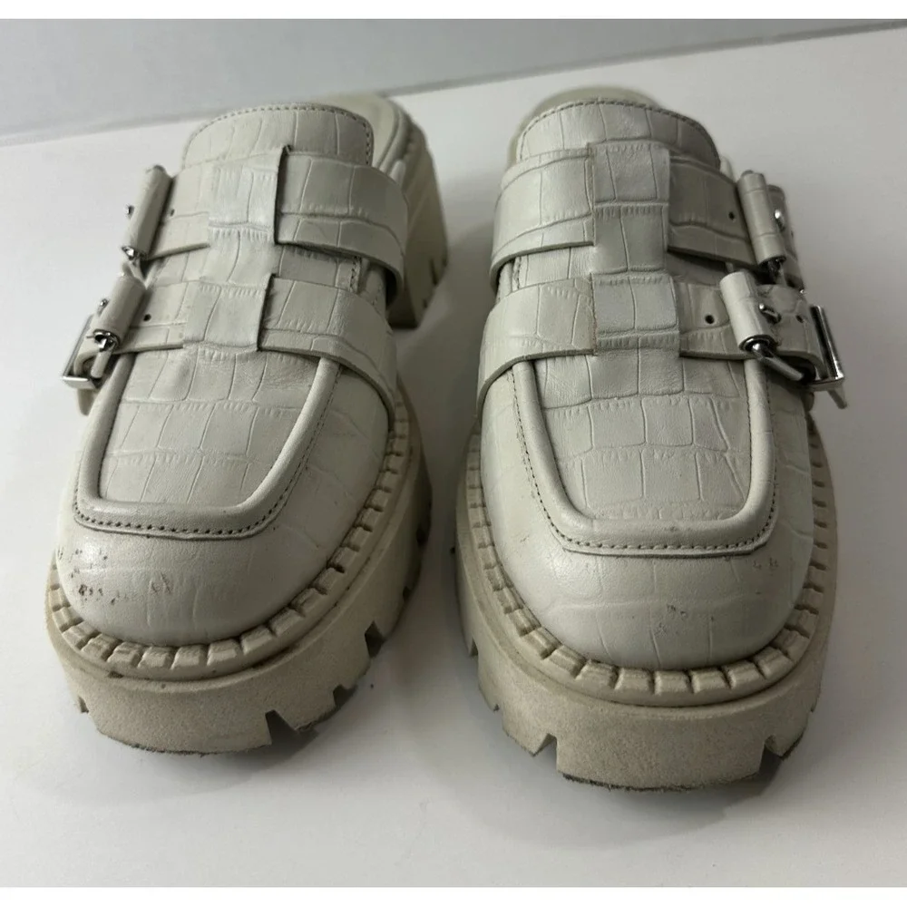 Free People Buckle Lyra Lug Loafers Slip On Beige Chunky Shoe Womens 37 US 6 - 7 - Picture 7 of 16